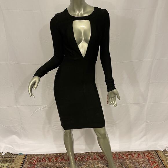 Femme LA Dresses & Skirts - FEMME Los Angeles Black Long Sleeve Bandage Body-con  Cutout Cocktail Dress S